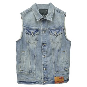 
Winnie the Pooh's joint spring and summer printed denim vest ABLE JEANS men's washing fashion vest
