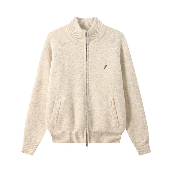 
Mr. Jiangnan NewJNXS Warm and Lockable Plain Embroidered Cardigan Sweater for Men and Women with Wool Sweater Couple