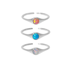Stacked Ceiling｜doubleel925 Sterling Silver High-end Niche Design Does Not Fade Opal Thin Ring Female