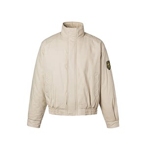 
Men's American retro small badge stand collar cotton coat men's winter silhouette deconstructed thickened coat couple work wear cotton coat