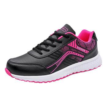 Leather surface waterproof anti -slip sports shoes female casual running shoes
