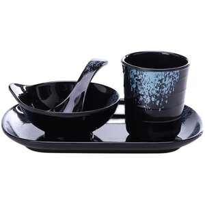 
Hotpot restaurant table setting four-piece set restaurant private kitchen melamine tableware imitation porcelain spoon bowl and dish restaurant commercial bowl and spoon set