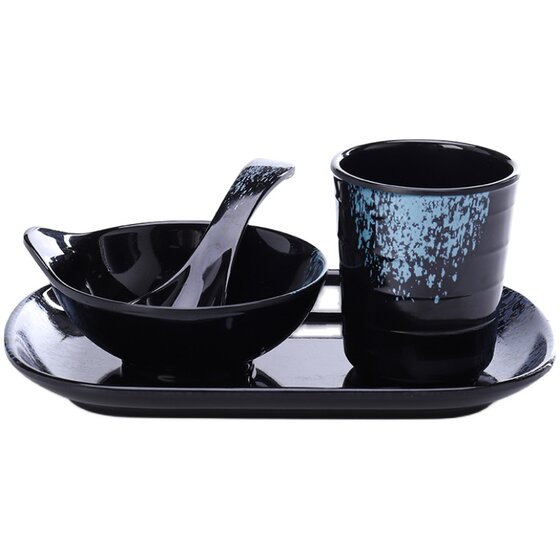 
Hotpot restaurant table setting four-piece set restaurant private kitchen melamine tableware imitation porcelain spoon bowl and dish restaurant commercial bowl and spoon set