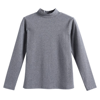Half -high -collar repairs with long -sleeved solid color bottoming shirts

