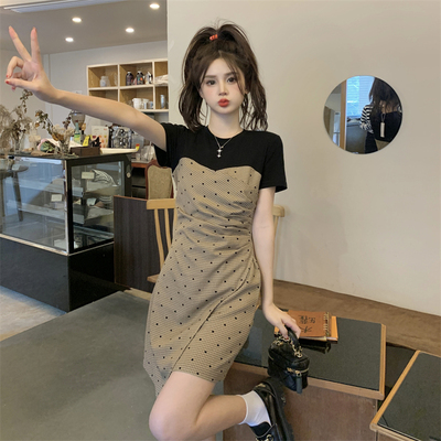 taobao agent Summer dress, plus size, french style, A-line