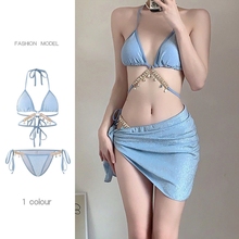 Women's swimsuit 2024 new hot selling high-end bikini sexy split pure desire style swimsuit with bra