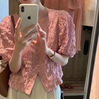 Южнокорейский летний товар, рубашка, топ, городской стиль, в стиле Шанель, V-образный вырез, подходит для подростков