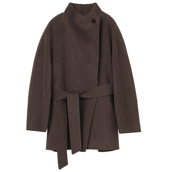 
[Pure Wool] LANCY/Langzi 2025 New Winter Double-Side Woolen Mid-Length Coat Stand-Link Woolen Jacket Women's