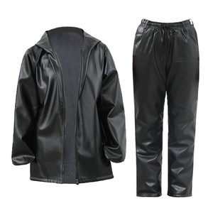 Spring and autumn single leather pants men's loose water and oil -proof work clothes leather jacket suit men and women Zhengyang labor insurance work
