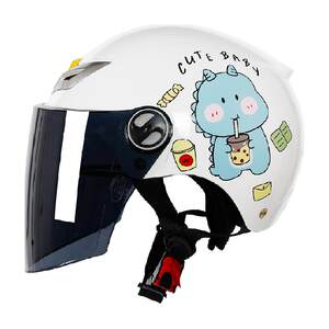 Mustang 3C certification Children's helmet Four Seasons Male Girl Electric Motorcycle Half helmet Half helmet Summer sunscreen children's helmet