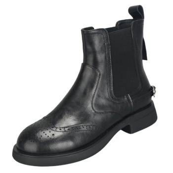 
Wide fat feet large size women's shoes 41 to 43 autumn new leather boots thick heel short boots Chelsea boots wide toe women's boots