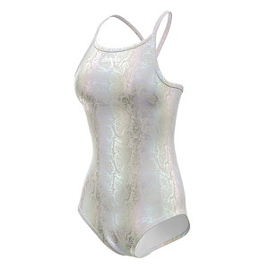 
swans white python women's swimsuit with mid-slit for swimming pool training 2026 new double-layer racing swimsuit