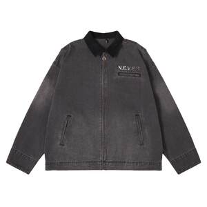 
NMAX large-size trendy men's autumn new product collar spliced ​​lapel denim vintage old short jacket jacket