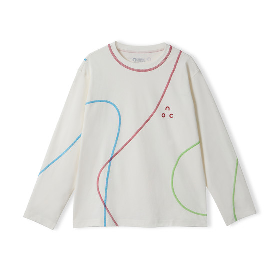 
happynocnoc bubble water cotton quick-drying sports boys' long-sleeved T-shirt girls spring tops children