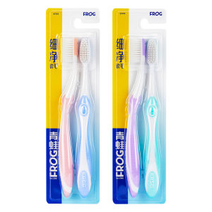 Frog ultra -fine tongue coating soft hair toothbrush Domestic combination of home combination clean dual -use adult confinement pregnant women toothbrushes