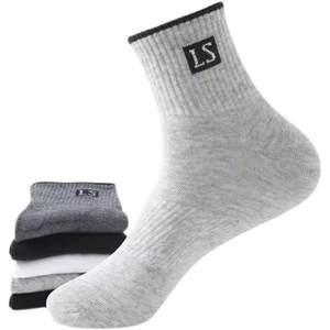 Combed cotton socks, men's mid-calf socks, spring, summer, autumn and winter, deodorant, sweat-absorbent, antibacterial, all-match cotton sportswear for men in all seasons