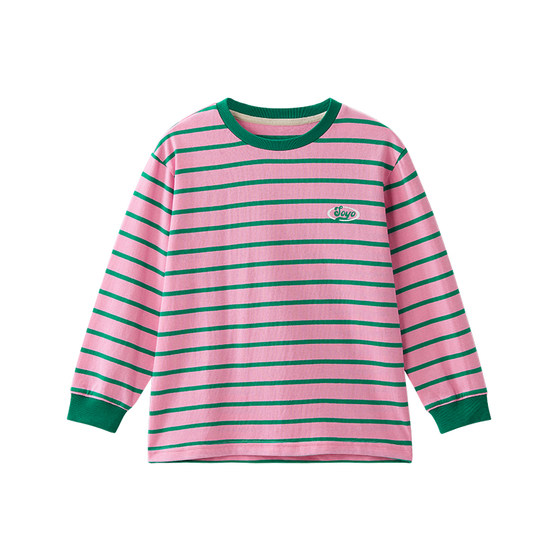 
soyo Sheyu Liangcang children's clothing soft cotton children's T-shirt spring and autumn boys' long-sleeved girls' striped bottoming shirt