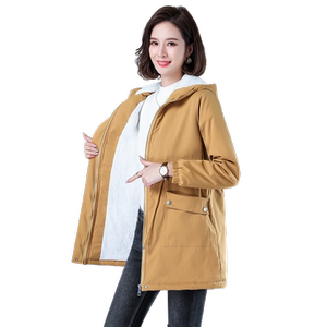 
Women's mid-length 2025 autumn and winter new Korean loose versatile casual thickened cotton jacket
