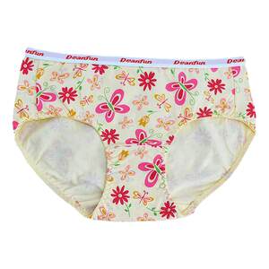
3-4 pieces of Diefenfen soft elastic cotton mid-low waist sweet little floral pure cotton women's small boxer briefs