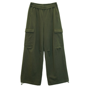 
Fat mm autumn and winter casual street work pants Muzi ideal large size women's elastic waist straight long trousers 200*0.5kg