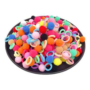 
Girls colorful hair ball hair rope super cute rubber band