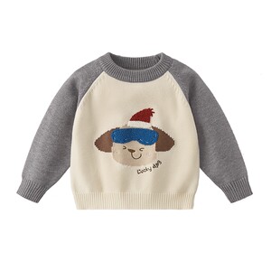 
[Antibacterial and temperature-locking] Boys' sweaters, children's warm thickened tops, baby autumn and winter new sweaters and children's clothes