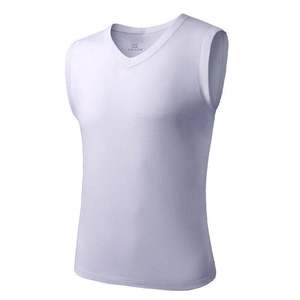 
Yalu 100% cotton men's vest white V-neck summer vest wide shoulder sleeveless inner wear sports undershirt bottoming shirt