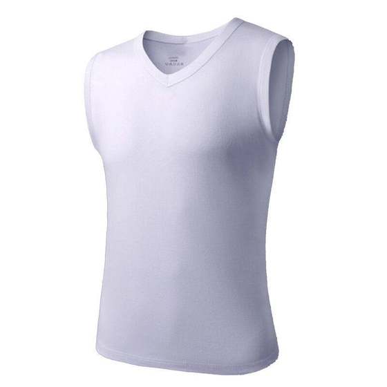 
Yalu 100% cotton men's vest white V-neck summer vest wide shoulder sleeveless inner wear sports undershirt bottoming shirt