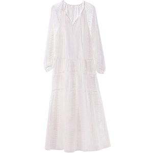 
Embroidered dress is super beautiful spring, summer and autumn new white big swaying seaside vacation high-end mid-length skirt women's clothing