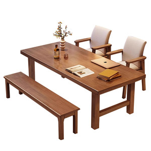 
Solid wood large table home living room long desk simple desk workbench multi-person reading study table writing desk