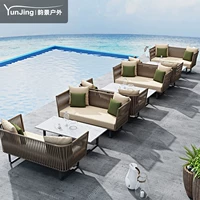Уличный металлический диван для отдыха, водонепроницаемая мебель, алюминиевый сплав