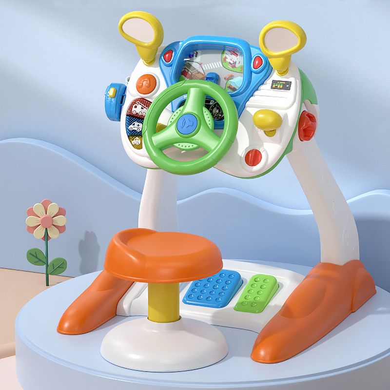 宝丽儿童方向盘玩具3岁男孩小孩宝宝仿真益智开车汽车模拟驾驶室6
