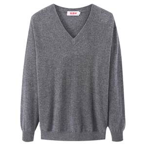 Hengyuanxiang V -neck sweater, male spring and autumn middle -aged dad pure cashmere sweater pullover bottoming shirt knit sweater thick
