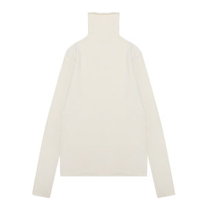 Gentle girl beige sweater female retro chIC soft glutinous bag core gauze apricot sweater in early autumn with bottom shirt
