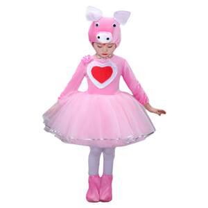 Children's Animal Performance Dress Three Little Pigs Performance Dress Kindergarten Pink Cute Happy Little Pig Dance Dress