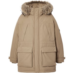
[Water-Repellent] Jack Jones Men's Spring New Down Jacket Detachable Fur Collar Hooded Mid-Length Jacket