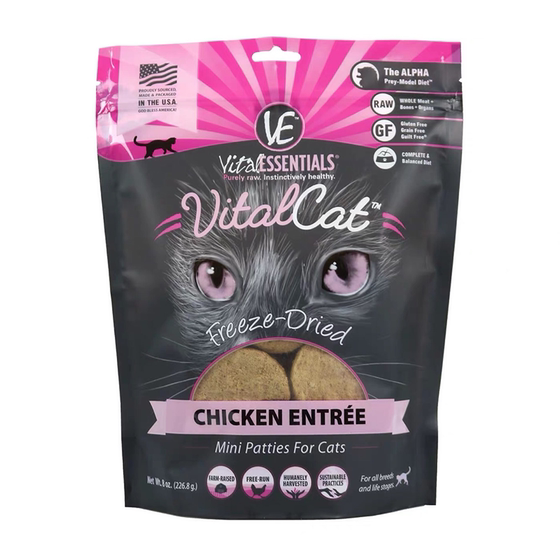 
Vital Essentials meat patties VE freeze-dried duck rabbit meat chicken turkey cat staple food ve freeze-dried