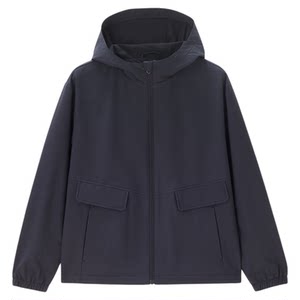 
Giordano jacket women's solid color woven multi-pocket mesh hooded windbreaker jacket 05373062