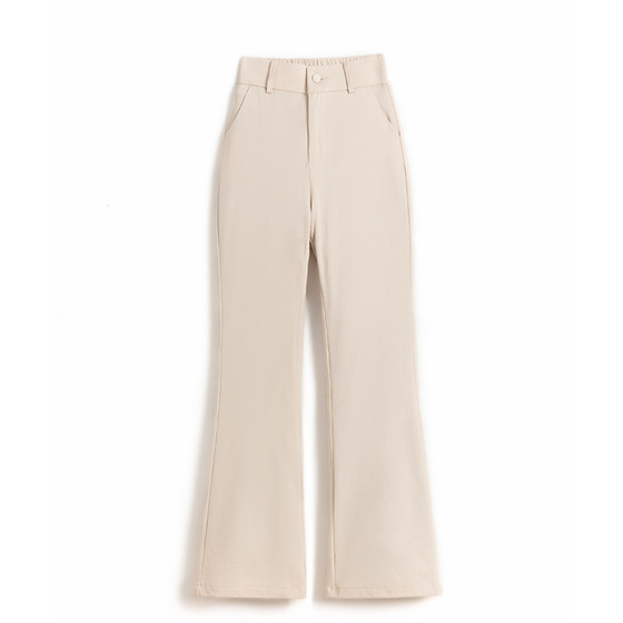 
Yalu micro-flared down pants for women's outer wear high-waisted high-elastic plus velvet thickened white duck down winter removable down cotton pants