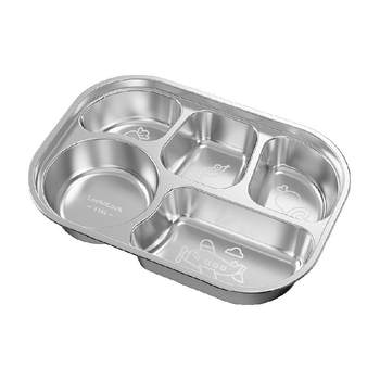 Lock Lock stainless steel children's meal plate divided rice plate