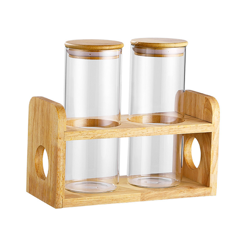Aigig Glass Tea Coffee Bean Storage Japanese Style Display Rack