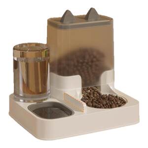 Cat bowl dog bowl stainless steel cat food bowl cat food automatic feeding device drink water integrated cat basin pet double bowl
