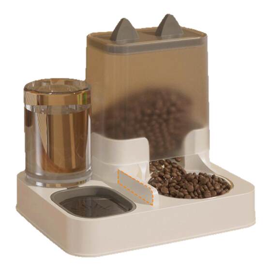 Cat bowl dog bowl stainless steel cat food bowl cat food automatic feeding device drink water integrated cat basin pet double bowl
