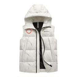 Duck Down Vest Men's Short Outer Hooded New Loose Thickened Top Duck Down Jacket