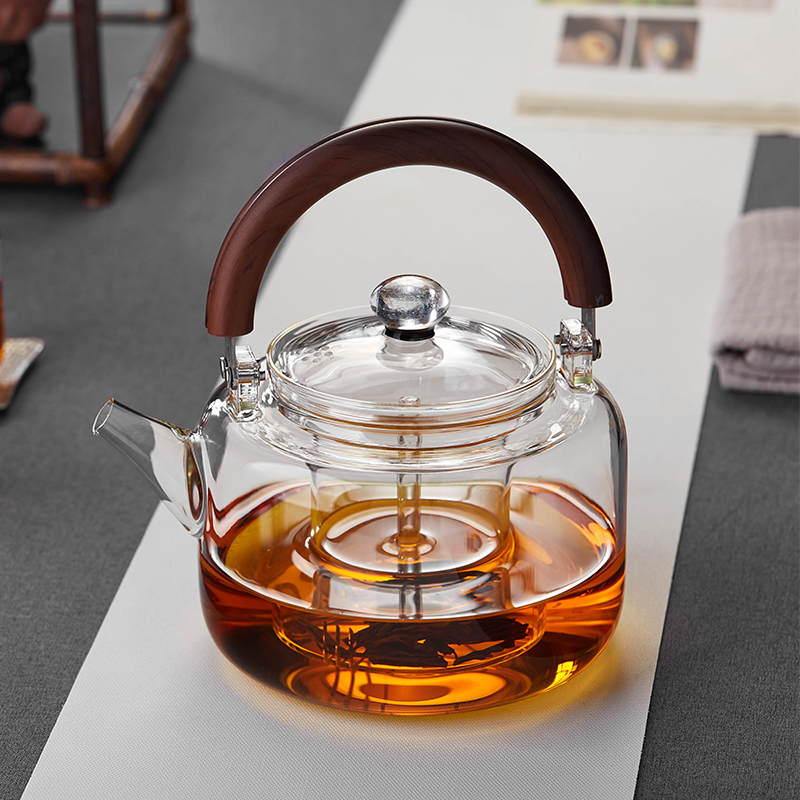 玻璃蒸煮茶壶耐高温电陶炉烧水壶家用提梁明火养身泡茶壶茶具套装