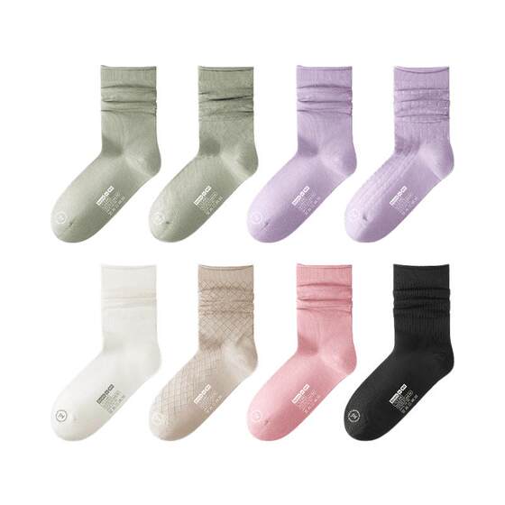 
10A antibacterial banana inner cool skin 301CoolAir women's mid-calf socks ice silk deodorant pile socks spring and summer thin socks