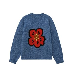 
Zheng Maimai Red Flower Sweater Spring New Casual Versatile Korean Fashionable Beautiful Huge Good-looking Knitted Sweater for Women