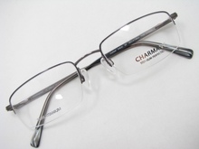 Charmant夏蒙 纯钛 眼镜架CH8181 GR 枪色方半框 眼镜框