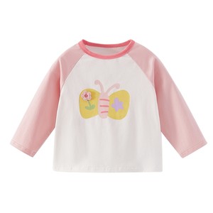 
[Anti-bacterial] Girls long-sleeved T-shirt children's tops spring thin fake two-piece boys' base shirt 5 baby spring clothes women