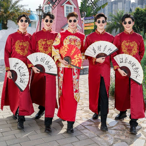Семейная семья, обслуживающая костюм китайских братьев Grand Gow, кампания семейный семейный семейный брак Добро пожаловать в китайскую одежду для ветров
